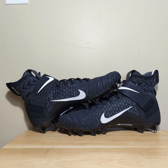 Nike Alpha Menace Elite 2 Flyknit Football Cleats Black White AO3374-001 Men's - Picture 4 of 6